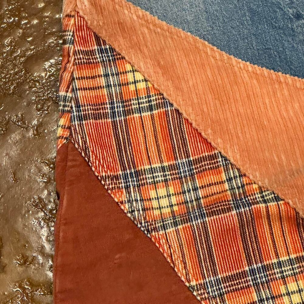 Orange Blue Patchwork Flare Jeans - image 3